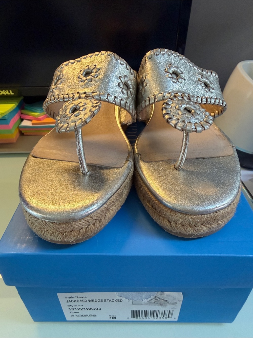 Jack Rogers Mid Stacked Wedge Thong Sandals